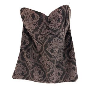 White House Black Market Brocaded Bustier Strapless 0